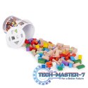 Drewniane klocki dla dzieci 100 szt. sorter wiaderko ECOTOYS ECOTOYS