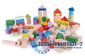 Drewniane klocki dla dzieci 100 szt. sorter wiaderko ECOTOYS ECOTOYS