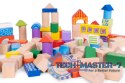 Drewniane klocki dla dzieci 100 szt. sorter wiaderko ECOTOYS ECOTOYS