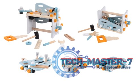 Mini warsztat stół narzędziowy drewniany zestaw konstrukcyjny 52 elementy ECOTOYS ECOTOYS Mini warsztat stół narzędziowy drewniany zestaw konstrukcyjny 52 elementy ECOTOYS ECOTOYS