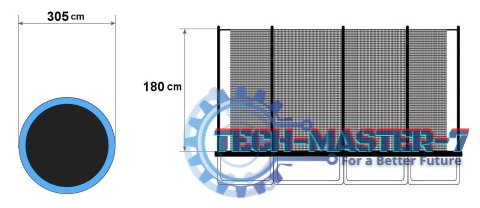 Wewnętrzna siatka do trampoliny 305cm 10ft/8 MULTISTORE Wewnętrzna siatka do trampoliny 305cm 10ft/8 MULTISTORE
