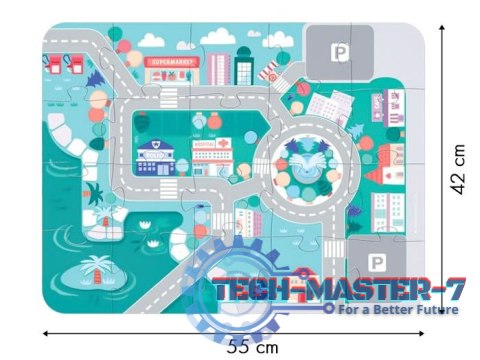 Drewniane klocki edukacyjne miasto z matą 115 szt ECOTOYS ECOTOYS Drewniane klocki edukacyjne miasto z matą 115 szt ECOTOYS ECOTOYS