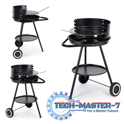 Grill ogrodowy okrągły ruszt z regulacją wysokości rusztu ModernHome Grill ogrodowy okrągły ruszt z regulacją wysokości rusztu ModernHome