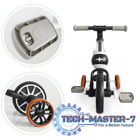 Rower rowerek biegowy 4w1 Pedały Kółka boczne czarny ECOTOYS ECOTOYS Rower rowerek biegowy 4w1 Pedały Kółka boczne czarny ECOTOYS ECOTOYS