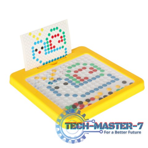 Tablica magnetyczna montessori mozaika kolorowe kropki żółta 26 x 26 cm Tablica magnetyczna montessori mozaika kolorowe kropki żółta 26 x 26 cm