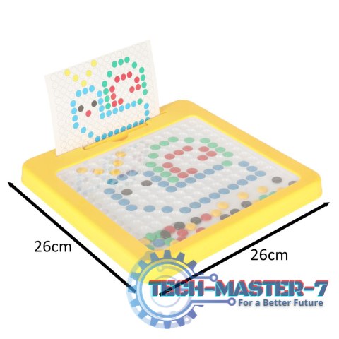 Tablica magnetyczna montessori mozaika kolorowe kropki żółta 26 x 26 cm Tablica magnetyczna montessori mozaika kolorowe kropki żółta 26 x 26 cm