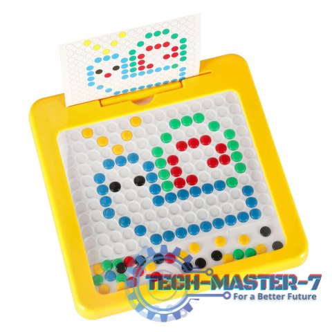 Tablica magnetyczna montessori mozaika kolorowe kropki żółta 26 x 26 cm Tablica magnetyczna montessori mozaika kolorowe kropki żółta 26 x 26 cm