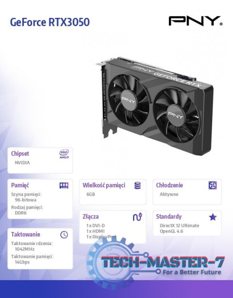 Karta graficzna GeForce RTX3050 6GB Verto Dual Fan Edition Karta graficzna GeForce RTX3050 6GB Verto Dual Fan Edition