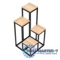 Kwietnik regał na kwiaty ozdoby 4 półki metal MDF jasny orzech ModernHome ModernHome