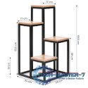 Kwietnik regał na kwiaty ozdoby 4 półki metal MDF jasny orzech ModernHome ModernHome