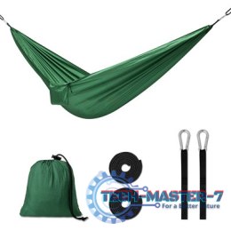 Hamak biwakowy turystyczny podróżny przenośny na biwak 260cm 120kg + pokrowiec zielony