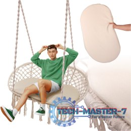 Huśtawka bocianie gniazdo podwójne dwuosobowe z frędzlami beż 240kg