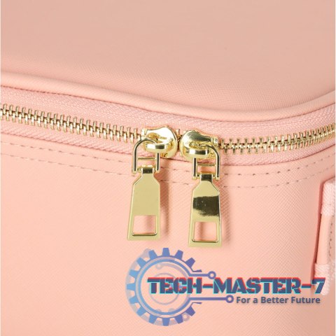 Kosmetyczka organizer na kosmetyki biżuterię kuferek z lusterkiem 10-krotne powiększenie różowy Kosmetyczka organizer na kosmetyki biżuterię kuferek z lusterkiem 10-krotne powiększenie różowy