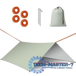 Plandeka tarp płachta biwakowa namiot na hamak osłona przeciwdeszczowa 300cm szary