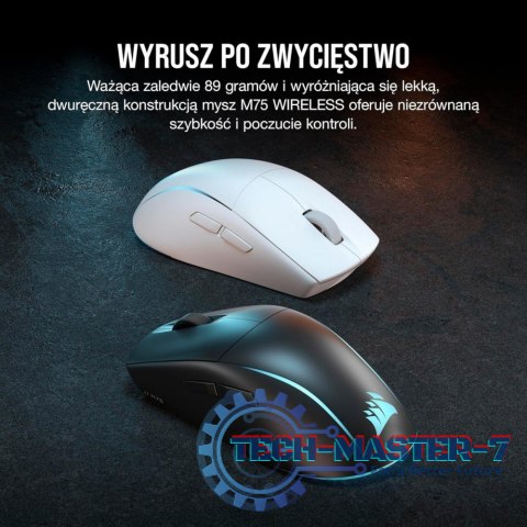 Myszka bezprzewodowa M75 biała RGB Myszka bezprzewodowa M75 biała RGB