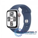 Watch SE GPS + Cellular, koperta 44 mm z aluminium w kolorze srebrnym z paskiem sportowym w kolorze denim - rozmiar S/M Watch SE GPS + Cellular, koperta 44 mm z aluminium w kolorze srebrnym z paskiem sportowym w kolorze denim - rozmiar S/M