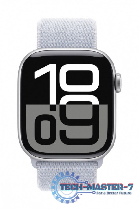 Watch Series 10 GPS, koperta 42 mm z aluminium w kolorze srebrnym z opaską sportową w kolorze błękitnego obłoku Watch Series 10 GPS, koperta 42 mm z aluminium w kolorze srebrnym z opaską sportową w kolorze błękitnego obłoku