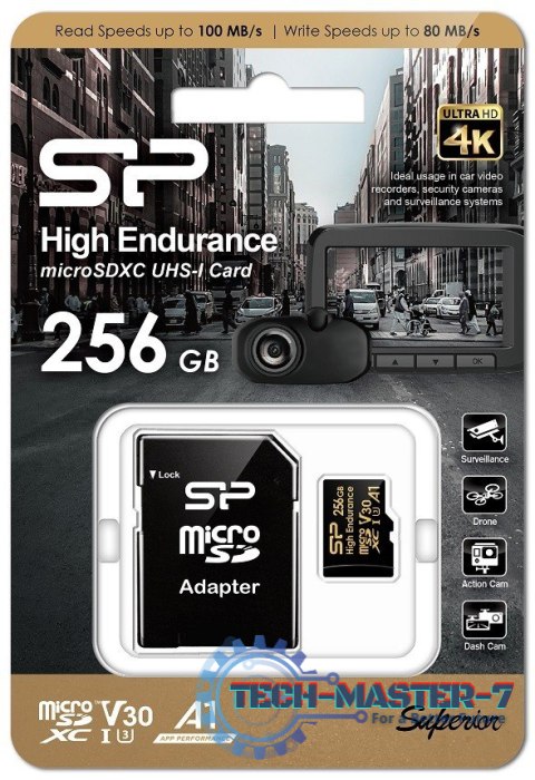 Karta pamięci microSDXC High Endurance 256GB V30 UHS-1 U3 A1 24/7 + ADAPTER microSD-SD Karta pamięci microSDXC High Endurance 256GB V30 UHS-1 U3 A1 24/7 + ADAPTER microSD-SD