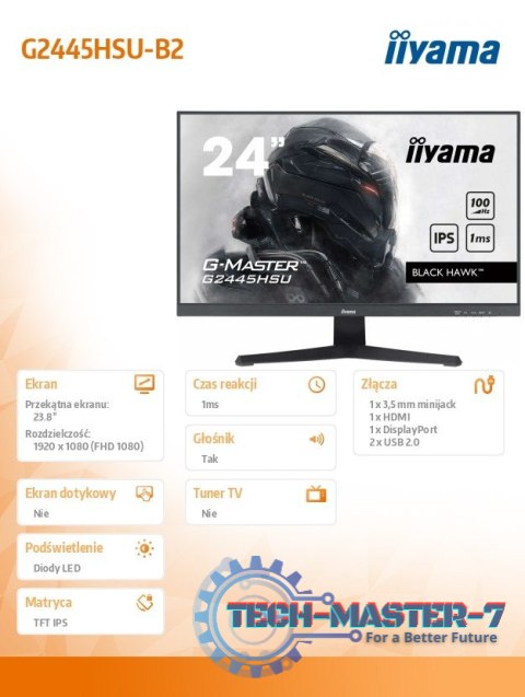 Monitor 23,8 cala G2445HSU-B2 IPS, FHD, 100Hz, 1ms, 2xUSB, 300cd Monitor 23,8 cala G2445HSU-B2 IPS, FHD, 100Hz, 1ms, 2xUSB, 300cd