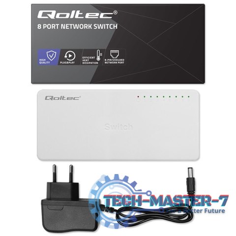SWITCH przełącznik sieciowy 8 x port RJ45 | 100Mbps | Fast Ethernet | LAN SWITCH przełącznik sieciowy 8 x port RJ45 | 100Mbps | Fast Ethernet | LAN