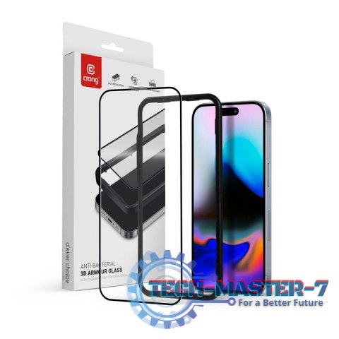 Szkło ochronne Anti-Bacterial 3D Armour Glass - hartowane 9H Full Glue do iPhone 16 Pro + ramka instalacyjna Szkło ochronne Anti-Bacterial 3D Armour Glass - hartowane 9H Full Glue do iPhone 16 Pro + ramka instalacyjna
