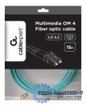 Kabel światłowodowy wielomodowy duplex OM4 50/125,LC/LC,15m