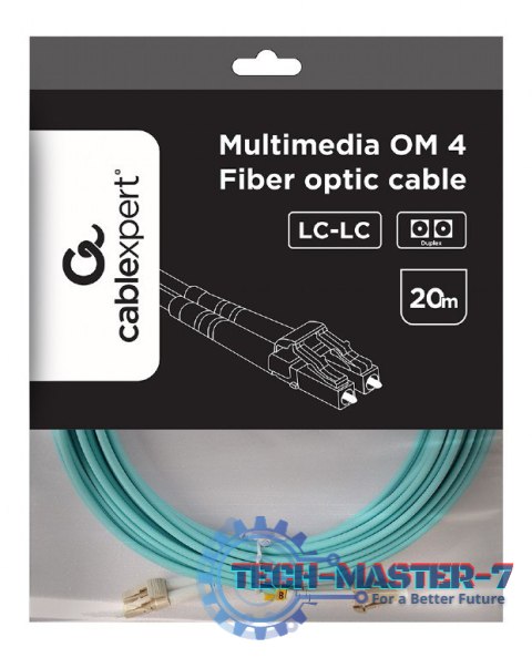 Kabel światłowodowy wielomodowy duplex OM4 50/125,LC/LC,20m Kabel światłowodowy wielomodowy duplex OM4 50/125,LC/LC,20m