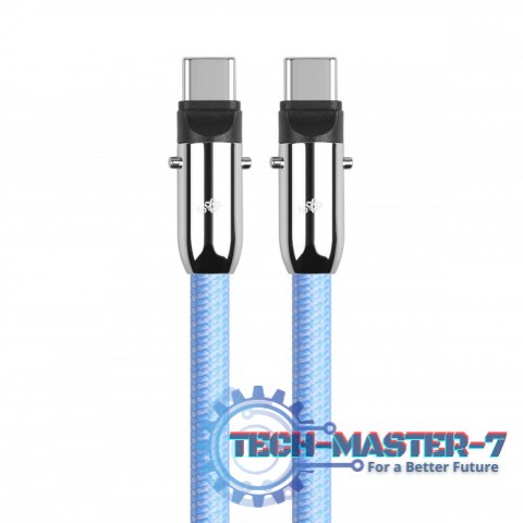 Kabel 2w1 USB C smycz 1m błękitny Kabel 2w1 USB C smycz 1m błękitny