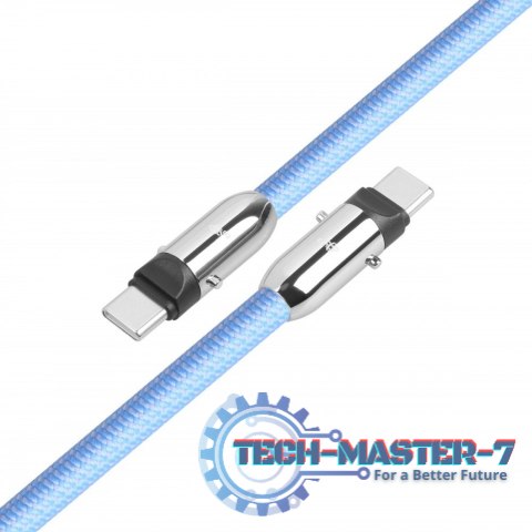 Kabel 2w1 USB C smycz 1m błękitny Kabel 2w1 USB C smycz 1m błękitny