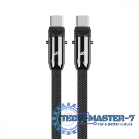 Kabel 2w1 USB C smycz 1m czarny Kabel 2w1 USB C smycz 1m czarny