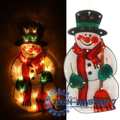Lampki LED wisząca dekoracja okna świąteczna bałwan XXL 45cm Lampki LED wisząca dekoracja okna świąteczna bałwan XXL 45cm