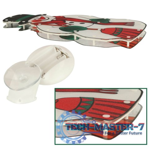 Lampki LED wisząca dekoracja okna świąteczna bałwan XXL 45cm Lampki LED wisząca dekoracja okna świąteczna bałwan XXL 45cm
