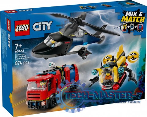 Klocki City 60462 Zestaw z helikopterem, wozem strażackim i łodzią Klocki City 60462 Zestaw z helikopterem, wozem strażackim i łodzią