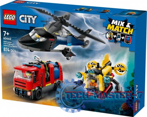 Klocki City 60462 Zestaw z helikopterem, wozem strażackim i łodzią Klocki City 60462 Zestaw z helikopterem, wozem strażackim i łodzią