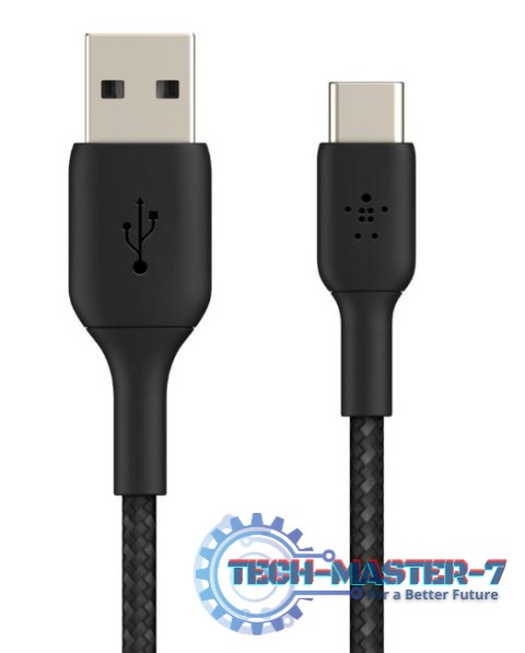 Kabel Braided USB-C USB-A 1m czarny Kabel Braided USB-C USB-A 1m czarny