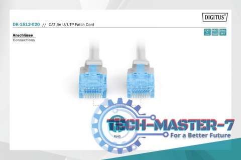 Patch cord U/UTP kat.5e PVC 2m szary Patch cord U/UTP kat.5e PVC 2m szary
