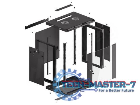Szafa instalacyjna wisząca 19 12U 600X450mm czarna (drzwi szklane) Szafa instalacyjna wisząca 19 12U 600X450mm czarna (drzwi szklane)