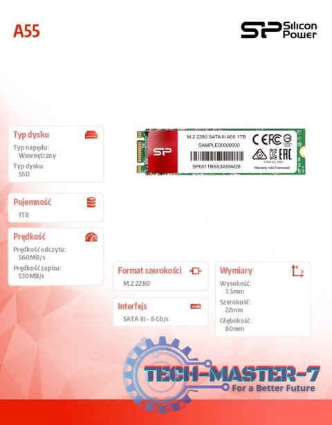 Dysk SSD A55 1TB M.2 560/530 MB/s Dysk SSD A55 1TB M.2 560/530 MB/s
