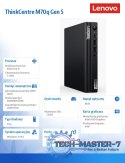 Komputer ThinkCentre M70q Tiny G5 12TD000FPB W11Pro i5-14500T/16GB/512GB/INT/vPro/1YR Premier Support + 3YRS OS