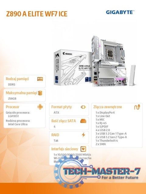 Płyta główna Z890 A ELITE WF7 ICE Płyta główna Z890 A ELITE WF7 ICE
