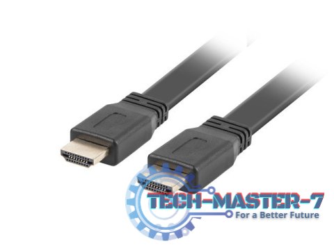 Kabel HDMI-HDMI v2.0 1.8m czarny płaski 4K 60Hz, pełna miedź Kabel HDMI-HDMI v2.0 1.8m czarny płaski 4K 60Hz, pełna miedź