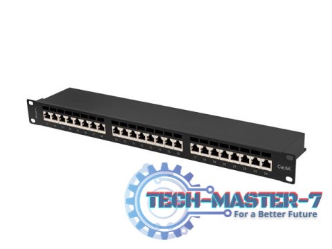Patchpanel 24 port 1U KAT6A EK. PPSA-1024-B Czarny Patchpanel 24 port 1U KAT6A EK. PPSA-1024-B Czarny