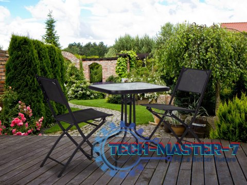 Stolik ogrodowy 80x80 cm na taras ogród balkon szkło hartowane otwór na parasol MultiGarden MULTI GARDEN Stolik ogrodowy 80x80 cm na taras ogród balkon szkło hartowane otwór na parasol MultiGarden MULTI GARDEN