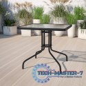 Stolik ogrodowy 80x80 cm na taras ogród balkon szkło hartowane otwór na parasol MultiGarden MULTI GARDEN Stolik ogrodowy 80x80 cm na taras ogród balkon szkło hartowane otwór na parasol MultiGarden MULTI GARDEN