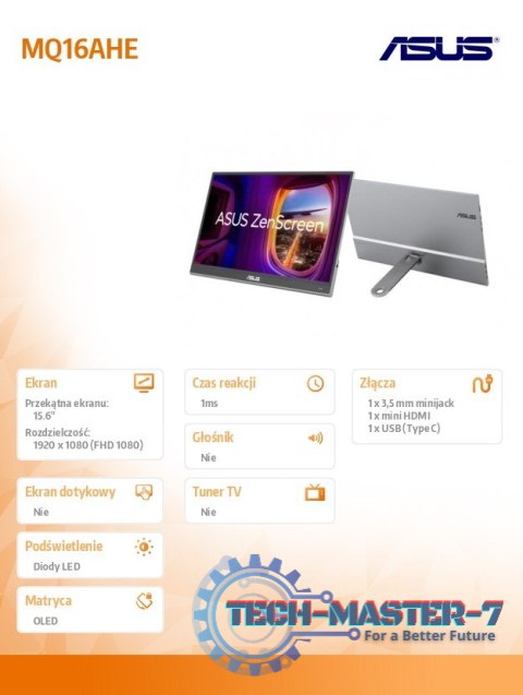 Monitor 16 cali MQ16AHE OLED USB-C Monitor 16 cali MQ16AHE OLED USB-C