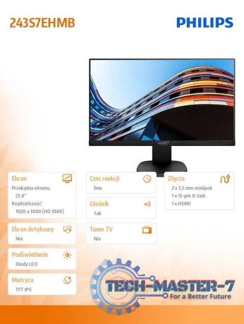 Monitor 23.8 243S7EHMB IPS HDMI Pivot Głośniki Monitor 23.8 243S7EHMB IPS HDMI Pivot Głośniki
