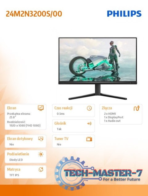 Monitor 24M2N3200S IPS 23.8 cala 180Hz HDMIx2 DP Głośniki Monitor 24M2N3200S IPS 23.8 cala 180Hz HDMIx2 DP Głośniki