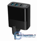 Ładowarka GaN 2xA 1xC LCD 30W PD QC3.0 czarna