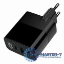 Ładowarka GaN 2xA 1xC LCD 30W PD QC3.0 czarna