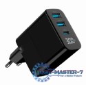 Ładowarka GaN 2xA 1xC LCD 30W PD QC3.0 czarna